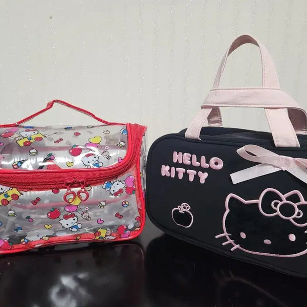 [BUNJANG] Hello Kitty Pouch Set (Clear/Black) Bundle Set / 헬로키티 파우치 세트 (투명/블랙)(일괄)