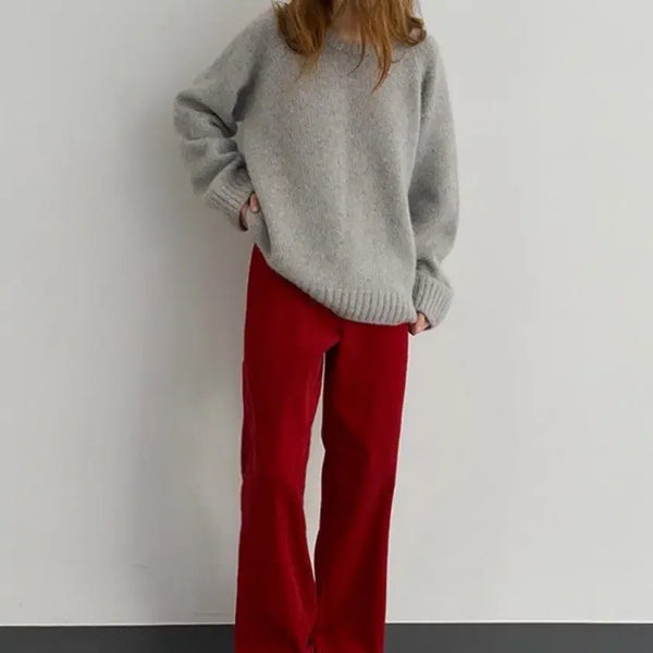 [BUNJANG] Evesage Logo Corduroy Pants Red / 이브세이지 Logo corduroy pants 레드