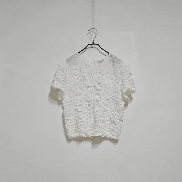 [BUNJANG] Issue Number Bubble Blouse White / 이슈넘버 버블 블라우스
