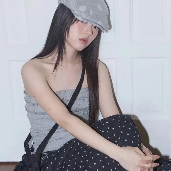 [BUNJANG] Fancy Club Angel Dot Hunting Cap / [새상품] 팬시클럽 엔젤 도트 헌팅 캡