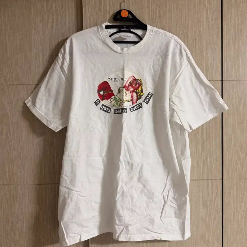[BUNJANG] Supreme 19ss It Gets Better Every Time T-Shirt White / 슈프림 19ss It gets better every time 티셔츠 화이트