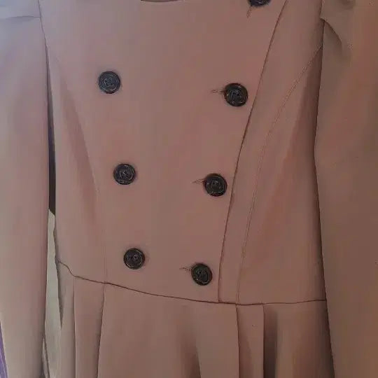 [BUNJANG] Beige Double-Button Peplum Jacket / 쟈켓
