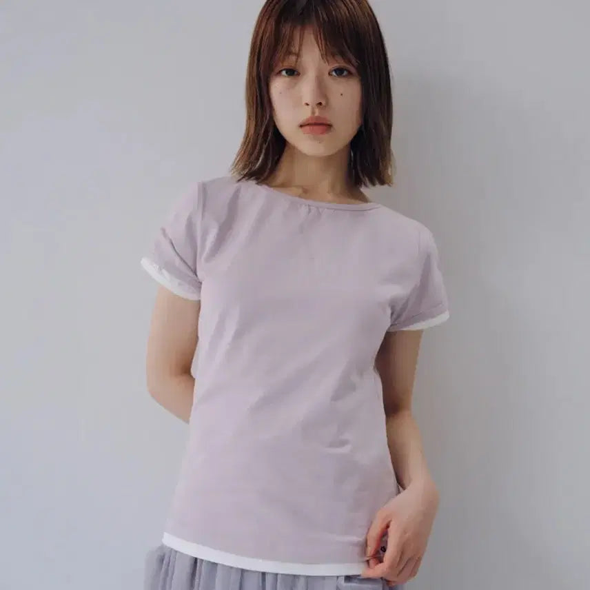 [BUNJANG] OHESIO Back Button Shirring Short Sleeve T-Shirt / 오헤시오 백버튼 셔링 반팔티셔츠 BACK BUTTON SHIRRING T-SHIRT