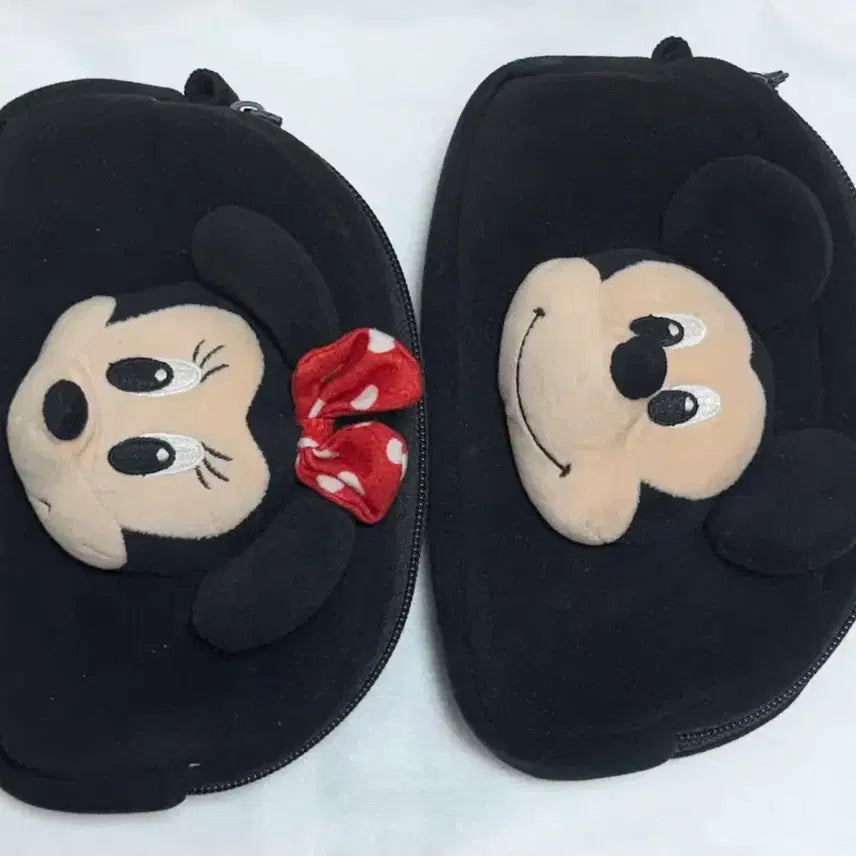 [BUNJANG] Mickey Mouse & Minnie Mouse Pouch Set / 2개 일괄) 미키마우스 미니마우스 파우치 필통