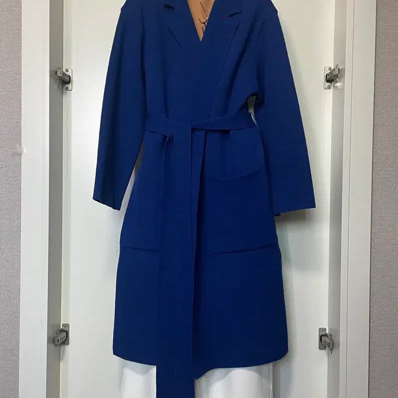 [BUNJANG] At Corner Blue Knit Robe Coat Size M / 앳코너 블루 니트 로브 코트 / 사이즈 M