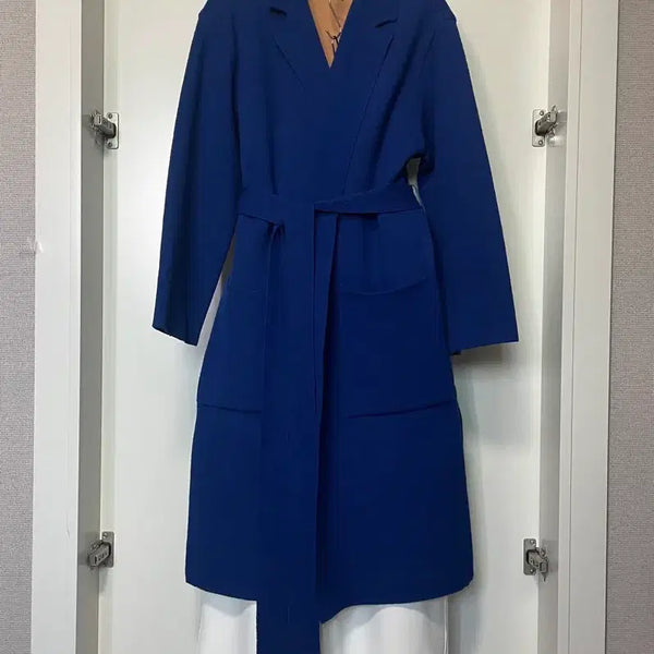 [BUNJANG] At Corner Blue Knit Robe Coat Size M / 앳코너 블루 니트 로브 코트 / 사이즈 M