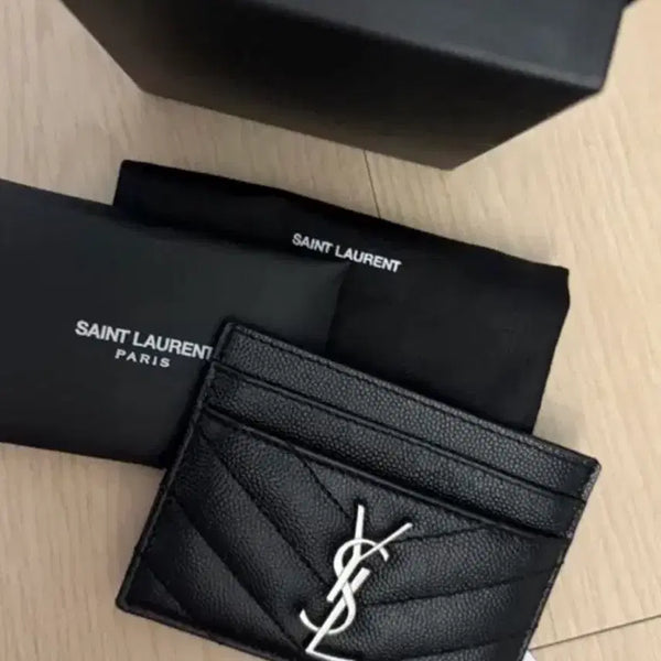 [BUNJANG] Saint Laurent Silver Logo Card Holder / 입생로랑 은장로고 카드지갑