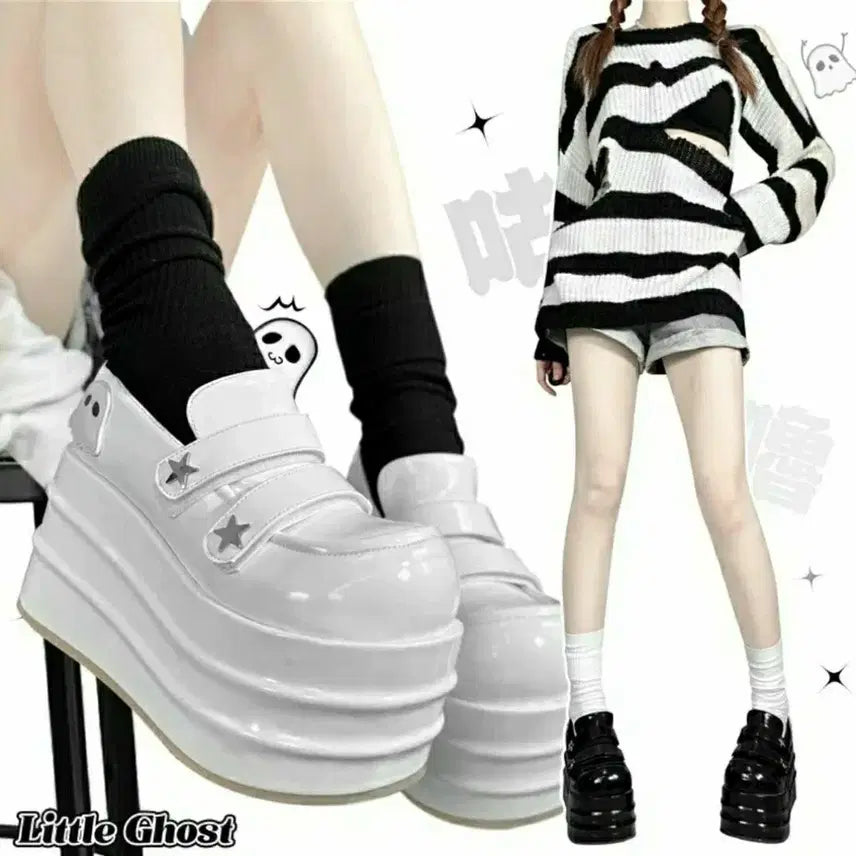 [BUNJANG] GURURU 10cm Platform Loafer Boots / 양산형 지뢰계 멘헤라 y2k 구루루 펑키 10cm 통굽 로퍼 워커