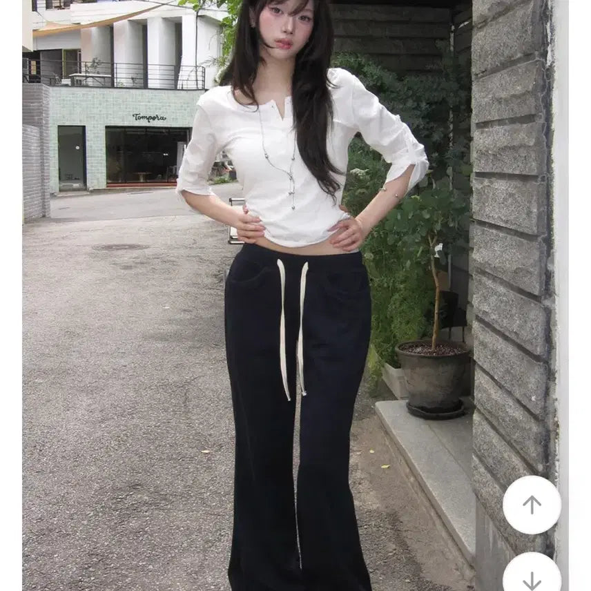 [BUNJANG] Modi Mood Vintage Pinter Semi Bootcut Training Pants Navy / 새상품) 모디무드 빈티지 핀터 세미 부츠컷 트레이닝 팬츠 네이비 에이블리