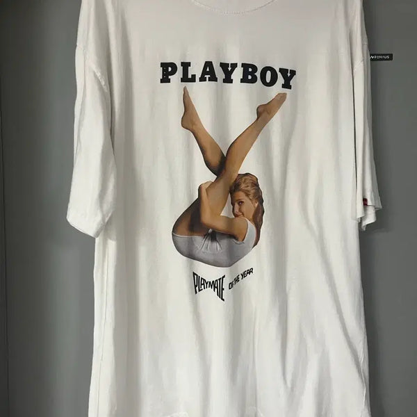 [BUNJANG] Playboy White Short Sleeve T-Shirt / 플레이보이 반팔 티셔츠 화이트