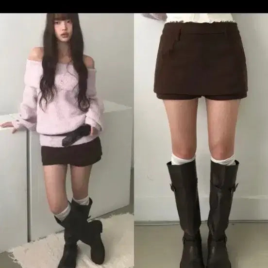 [BUNJANG] Corduroy Mini Skirt Pants / 코듀로이 미니 치마 바지 에이블리