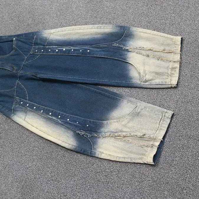 [BUNJANG] Washed Detail Straight Fit Jeans / 워싱 디테일 스트레이트 힙한핏 청바지