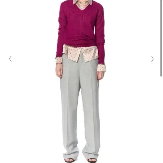 [BUNJANG] Labeless Violet Cashmere V-Neck Slim Knit / (3) Labeless 레이블리스 바이올렛 캐시미어 브이넥 슬림 니트