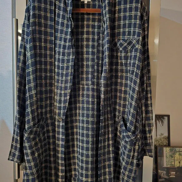 [BUNJANG] Blue Blue Japan Check Long Jacket Size 2 / 블루 블루 재팬 체크 롱자켓 2사이즈입니다