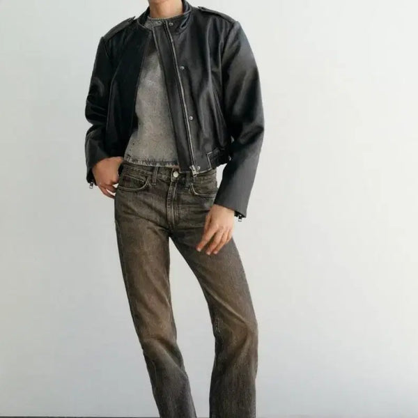 [BUNJANG] ZARA TRF Mid-Rise Slit Brown Denim Trousers / 새상품)자라 trf 미드라이즈 슬릿 브라운 데님