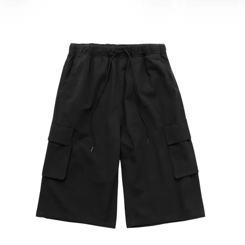 [BUNJANG] Polyester Human Index 1/2 Cargo Pants Black Size 2 / 폴리테루 휴먼인덱스 인덱스 1/2 카고 팬츠 블랙 2사이즈