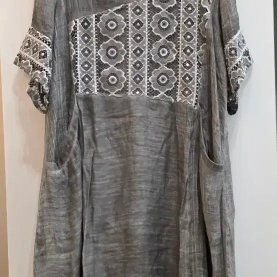 [BUNJANG] Printed Lace Long Dress / 새상품 /나염 레이스 원피스