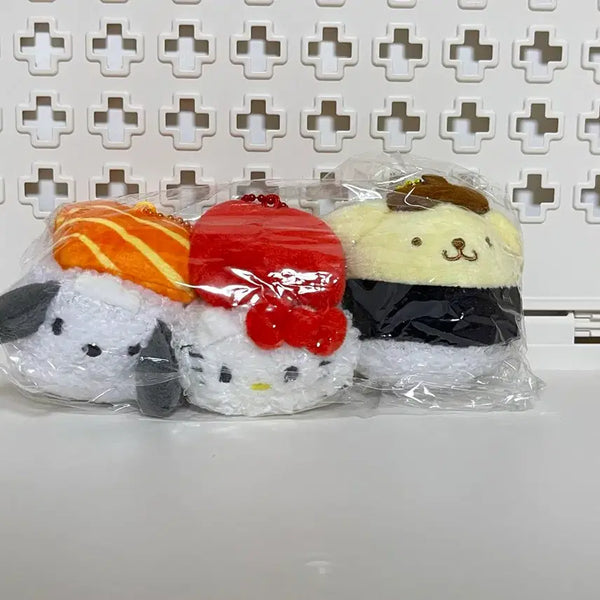 [BUNJANG] Sanrio Sushi Doll Keychain 3-Set / 산리오 스시 인형 키링 3종 세트 새상품