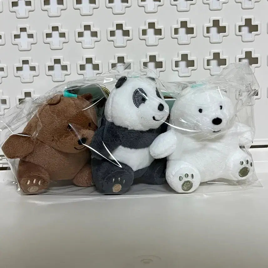 [BUNJANG] We Bare Bears Plush Keychain 3 Types Set / 위 베어 베어스 인형 키링 3종 세트 새상품
