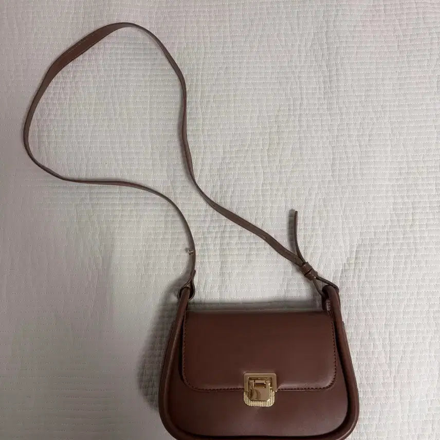 [BUNJANG] Brown Leather Shoulder Crossbody Bag / 보세 브라운 가죽 레더 숄더 크로스백 가방 모리걸 빈티지