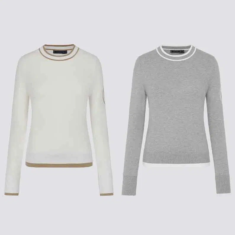 [BUNJANG] Gfore Women's Round Pullover Knit Sweater / 지포어 여성 라운드 풀오버 니트 스웨터 2칼라