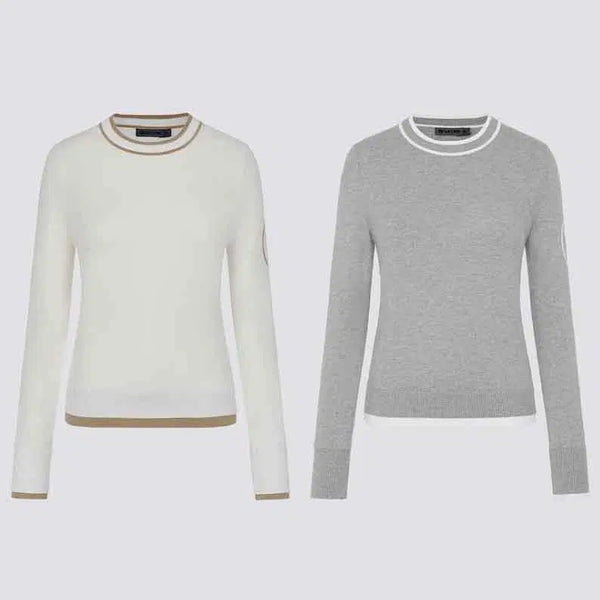 [BUNJANG] Gfore Women's Round Pullover Knit Sweater / 지포어 여성 라운드 풀오버 니트 스웨터 2칼라