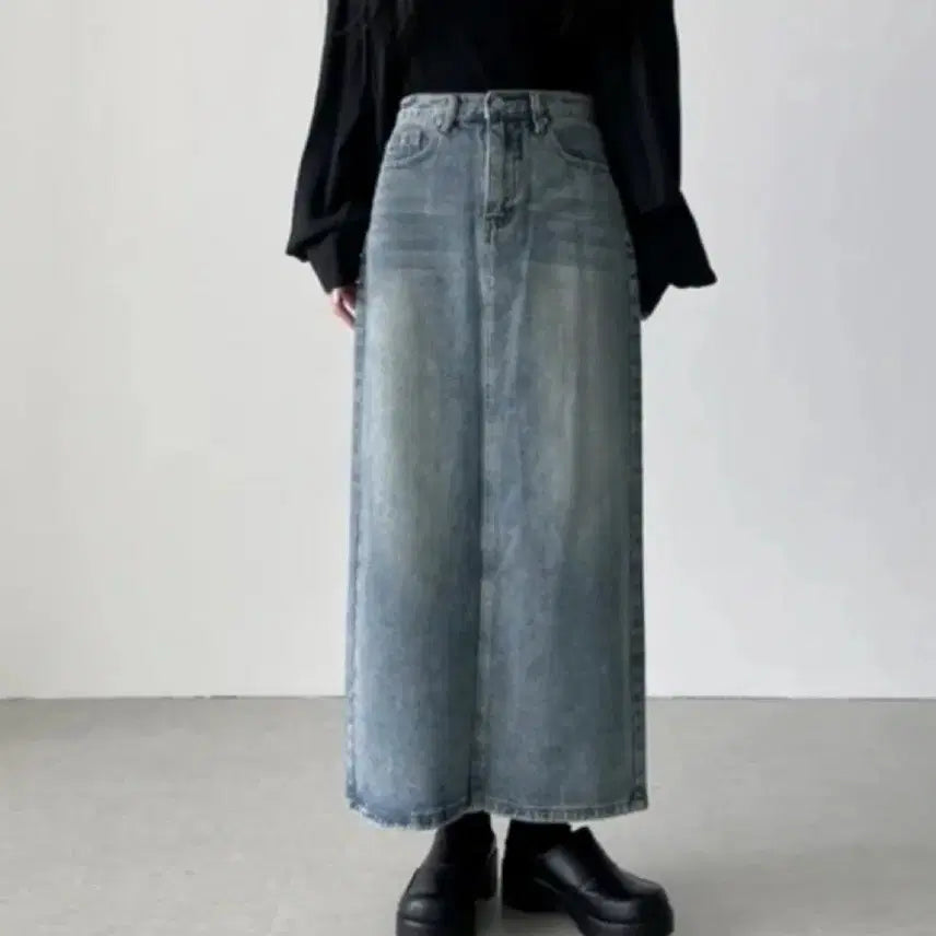 [BUNJANG] H-Fit Long Denim Skirt / 새상품|롱 데님 스커트 H핏 S 2.55->1.2 지그재그 에이블리 판매