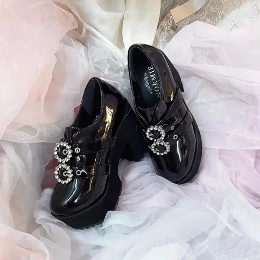 [BUNJANG] Noemi Crystal Embellished Wedge Mules / 노에미 w링 비쥬통굽 s사이즈 230