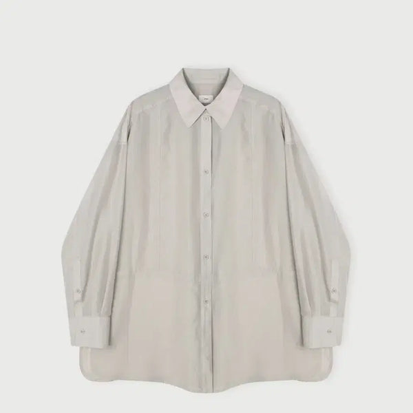 [BUNJANG] ETHOS Sheer Sleeve Shirt Grey / ETHOS 에토스 시어 슬리브 셔츠 그레이 새제품