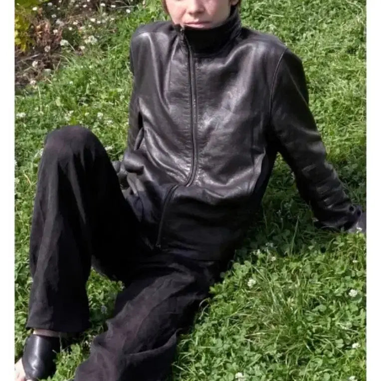 [BUNJANG] Mudule 014 Appendix Leather Jacket Brown Size 3 / Mudule 014 appendix 레더 자켓 브라운 3사이즈