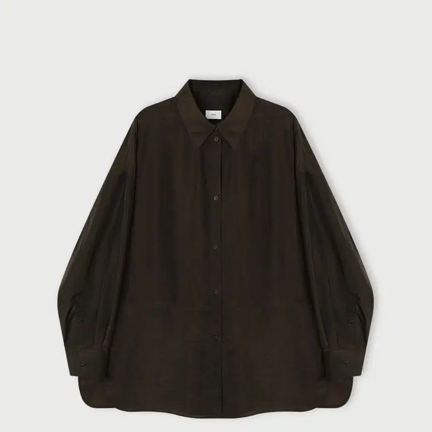 [BUNJANG] ETHOS Sheer Sleeve Shirt Brown / ETHOS 에토스 시어 슬리브 셔츠 브라운