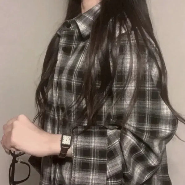 [BUNJANG] Black Plaid Brushed Flannel Shirt / 새상품|블랙 기모 체크 셔츠 겨울용2.5->1.2 에이블리 지그재그 판매