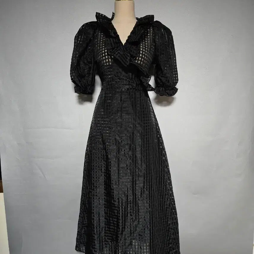 [BUNJANG] Organza Ruffle Long Dress / 오간자 러플 롱원피스