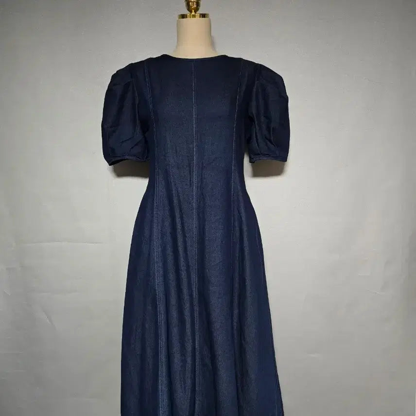 [BUNJANG] Cotton Blend Denim Long Dress / 단정한 코튼 데님 롱원피스