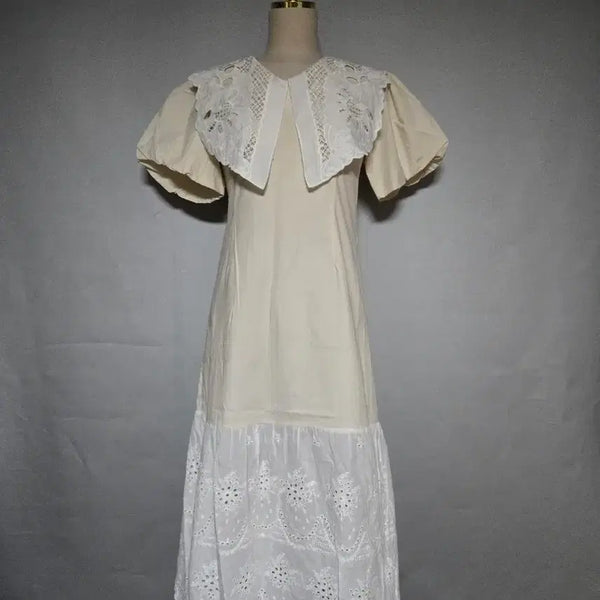 [BUNJANG] Long Dress with Large Collar / 빅카라 롱원피스