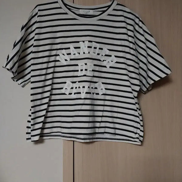 [BUNJANG] Striped Oversized Short-Sleeve T-Shirt / 빅사이즈 단가라 반팔 티셔츠 66 77 88