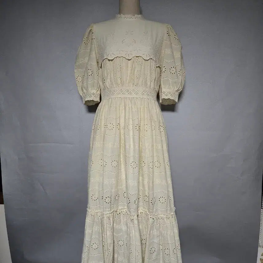 [BUNJANG] Cotton Lace Long Dress / 코튼 레이스 롱원피스