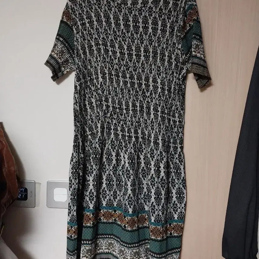 [BUNJANG] Plus Size Pleated Pattern Long Dress / 빅사이즈 플리츠 패턴 원피스 77 88 날씬99