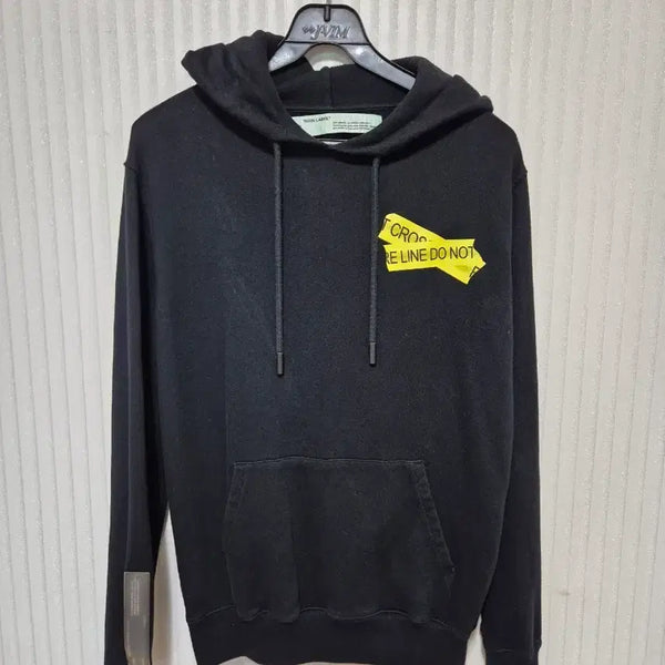 [BUNJANG] Off-White Cross Line Hoodie Black / 오프화이트 크로스 라인 후드티 블랙