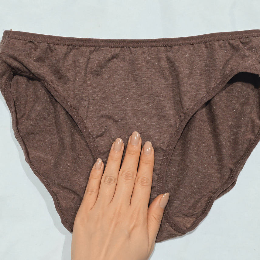 [BUNJANG] Brown Cotton Plain Briefs (Used) / (중고) [90] 브라운 면 무지 팬티