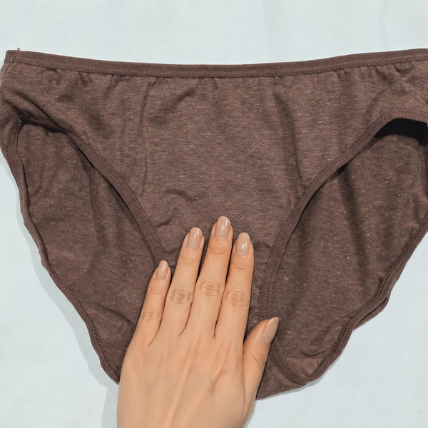[BUNJANG] Brown Cotton Plain Briefs (Used) / (중고) [90] 브라운 면 무지 팬티