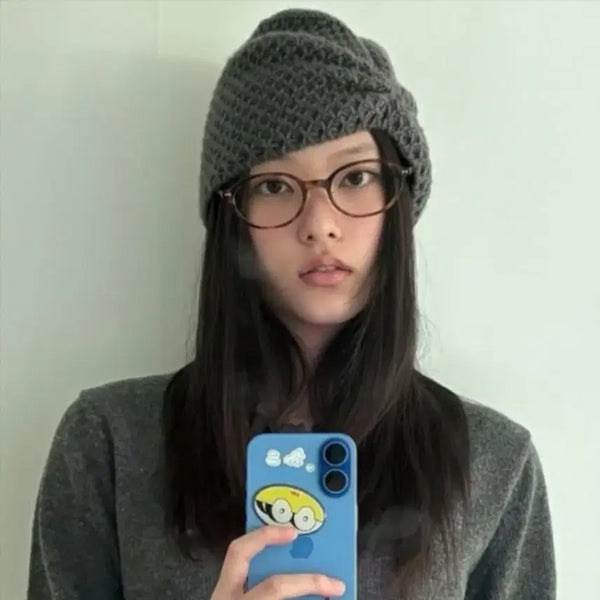 [BUNJANG] KOSEIO RIBBON BEANIE CHARCOAL / 코이세이오 RIBBON BEANIE CHARCOAL