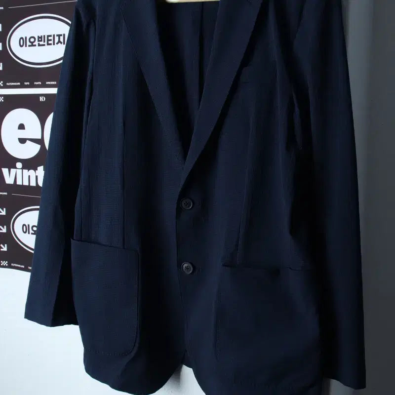 [BUNJANG] Beanpole Zip-Up Windbreaker Jacket - Taylor Check Blue / (L) 빈폴 집업 바람막이 점퍼자켓 정장 테일러 체크 블루-H37466