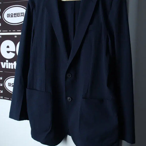 [BUNJANG] Beanpole Zip-Up Windbreaker Jacket - Taylor Check Blue / (L) 빈폴 집업 바람막이 점퍼자켓 정장 테일러 체크 블루-H37466