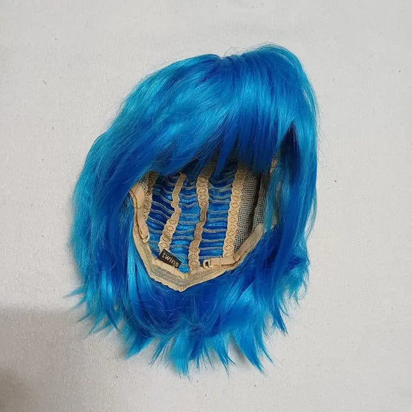 [BUNJANG] Blue Wavy Curly Cut Cosplay Wig / 펌끼 있는 푸른색 풍성 컷가발 코스프레