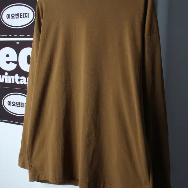 [BUNJANG] Avec Design Long Sleeve T-Shirt Camel Brown Plain Normcore / (F) 아베크 디자인 긴팔티셔츠 카멜 브라운 무지 놈코어-H37468