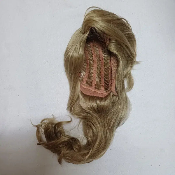 [BUNJANG] Beige Blonde 2:8 Parting Wave Long Wig Cosplay / 베이지 금발 2:8 가르마 웨이브 긴가발 코스프레