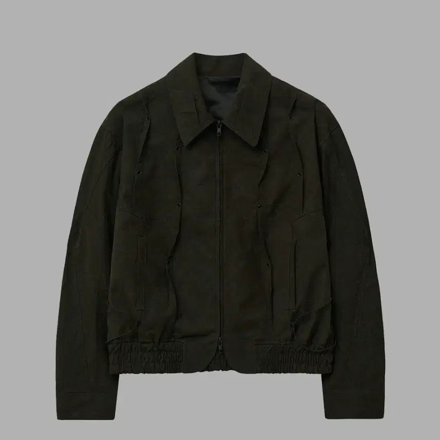 [BUNJANG] Ellude Curved Valley Cracked Washed Blouson Burning Black / 엘무드 커브드 밸리 크랙 워시드 블루종 버닝블랙 44