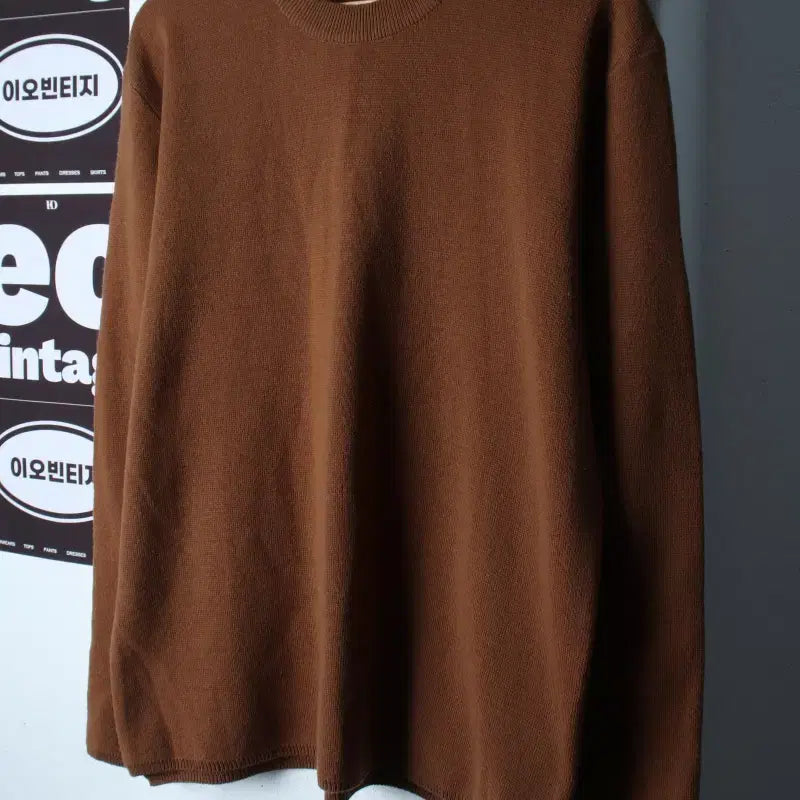 [BUNJANG] Logan Knit Brown Plain Nomcore Sweater (L-XL) / (L-XL) 로건 니트 브라운 무지 놈코어-H37440