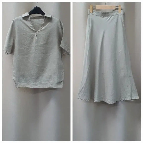 [BUNJANG] Seolrep Shop Edition Linen Set-up (Beige) / 설렙샵 에디션 마100 린넨셋업